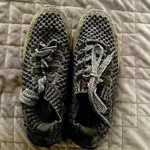 No Bull Black knit runners. Great shoes! Comfortable. (Black with green sole.)